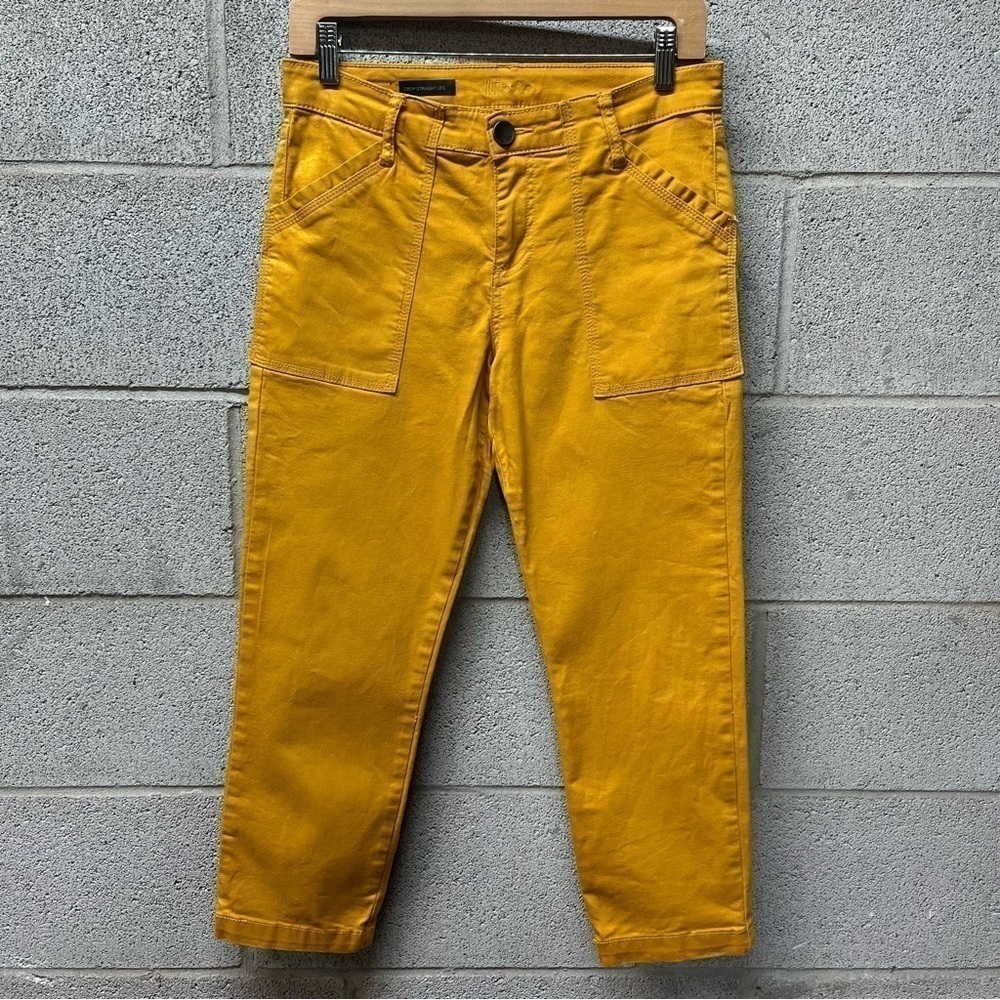KUT Mustard Cropped Straight Leg Jeans